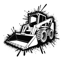 Powerful Skid Steer Loader Illustration