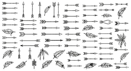 Hand-Drawn Arrows and Feathers A Collection of 50+ Vector Graphics