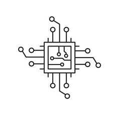 AI technology  Editable line icon