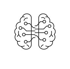 Brain Technology  Editable line icon