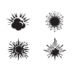 Fototapeta premium Silhouettes of explosion vector on a white background.