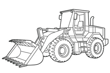 Naklejka premium Wheel Loader Construction Equipment Illustration