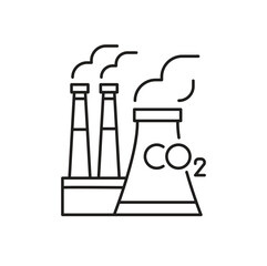 CO2 Industrial waste Editable line icon