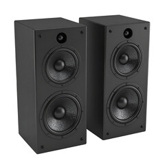 Fototapeta premium Buy premium stereo loudspeakers black sound system audio equipment pair isolated on transparent background
