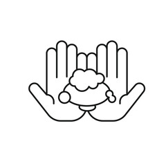 Soap in Hand Editable line icon 