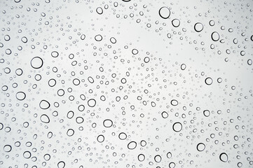 Raindrops on glass, Drops of rain on clear window.
