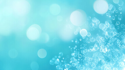 Abstract aqua background with floating bubbles, creative banner design. 
