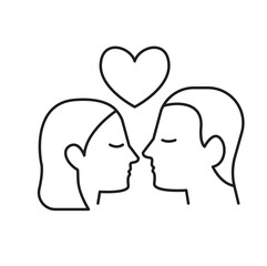  Love and kiss Editable line icon 