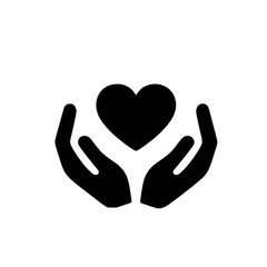 Caring Hands Protecting a Heart Logo Design perfect for Charity Branding and Nonprofit Websites