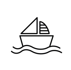 Paper Boat Editable line icon 