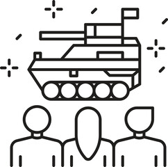Army Parade  Editable line icon 