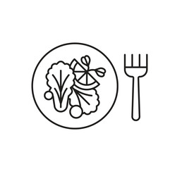 Spoon and Plat Editable line icon 