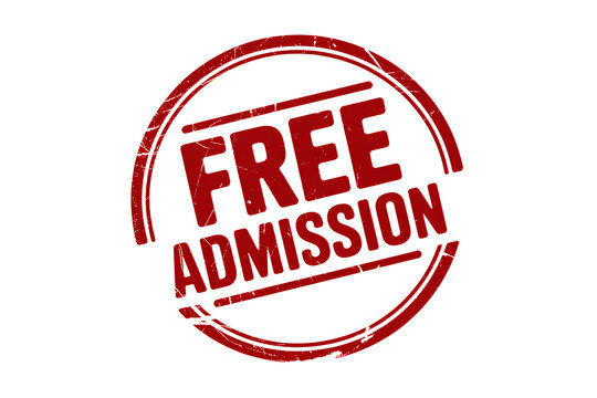 Free Admission Red rubber stamp on white background. Free Admission stamp sign. Free Admission stamp message isolated 