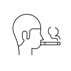 Men Smoking Editable line icon 