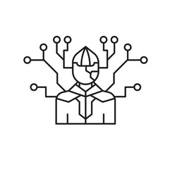 Human Technology Editable line icon 