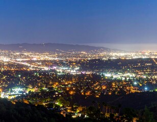 Obraz premium City lights panorama at night