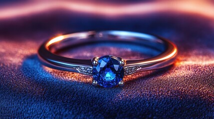 Sparkling Sapphire Ring with Blue Stone