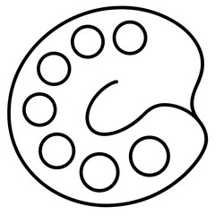 "Paint Palette Vector | Generative AI & Linocut Silhouette Art Design"