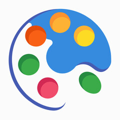 "Paint Palette Vector | Generative AI & Linocut Silhouette Art Design"