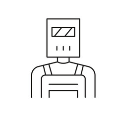Steel Factory Worker Editable line icon 