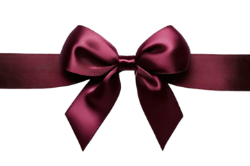 Deep burgundy satin ribbon bow atop a wide band
