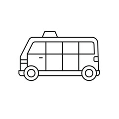 Mini Bus Editable line icon 