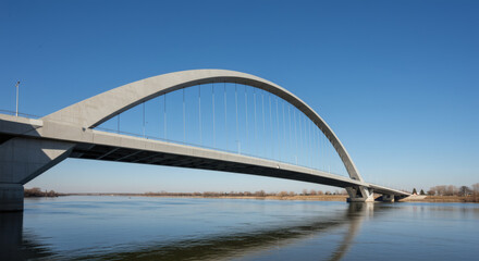 Obraz premium Majestic Concrete Arch Bridge Stunning Architecture and Buildings Design