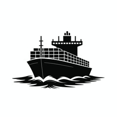 Obraz premium Cargo Ship Icon Maritime Freight Transport Illustration