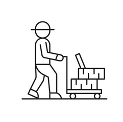 Ware House operator  Editable line icon 