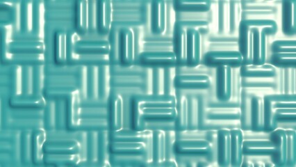 Cyan rectangular weave pattern in 3D