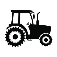 Powerful Farm Tractor Icon Agriculture Machinery Silhouette