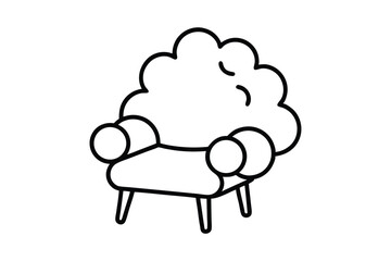 Chair Made from Clouds Dreamy Furniture Concept Line Art
