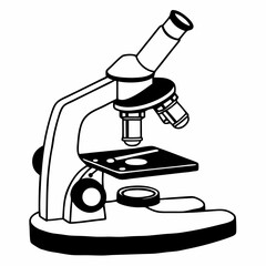 microscope on white background