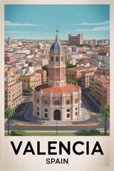 Retro Travel Poster of Valencia