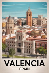 Retro Travel Poster of Valencia