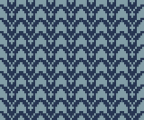 Pixel Geometric Repeat in Blue Tones