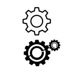 Fototapeta premium High-quality gear icons perfect for logo design, branding projects, and website interfaces showcasing functionality and mechanics.