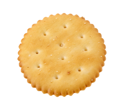 Isolated round cracker snack food photography for recipe ideas baking and healthy eating on black background