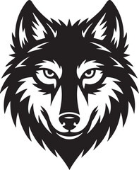 Bold and Striking Wolf Head Silhouette for Design and Branding