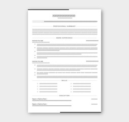 Clean ATS-Friendly Resume/CV Template &ndash; Modern & Professional, editable format