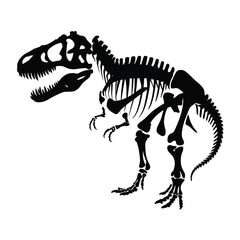 Tyrannosaurus Rex Skeleton Prehistoric Fossil Illustration