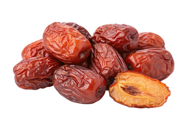 Delicious dried jujube fruits pile close up shot for healthy snacks and food photography concept idea