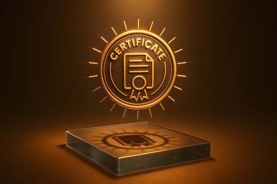 Golden Certificate Halo for Achievement and Recognition Content