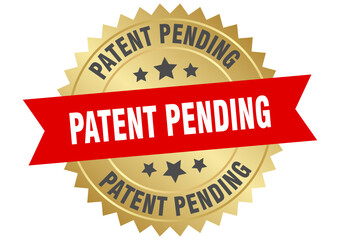 patent pending. patent pending round red and gold label isolated on transparent background
