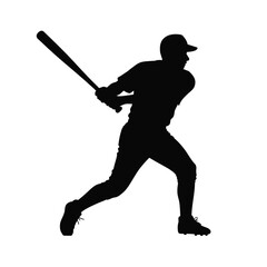 Powerful Baseball Player Silhouette Action Shot