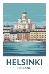 Retro Helsinki Travel Poster