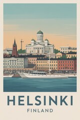 Retro Helsinki Travel Poster