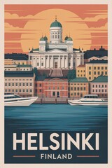 Retro Helsinki Travel Poster