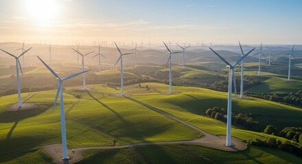Verdant Hills Wind Farm Energy - Sustainable energy, clean power, renewable resources, environmental conservation, and technological advancement