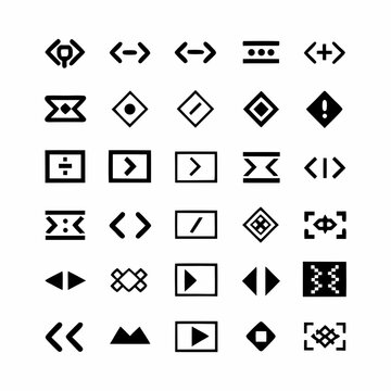 Design a vibrant icon pack depicting essential code editor tools  debugger, compiler, terminal,  integrated development environment (IDE) features.